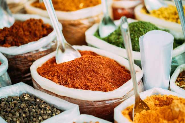 Close view of spices