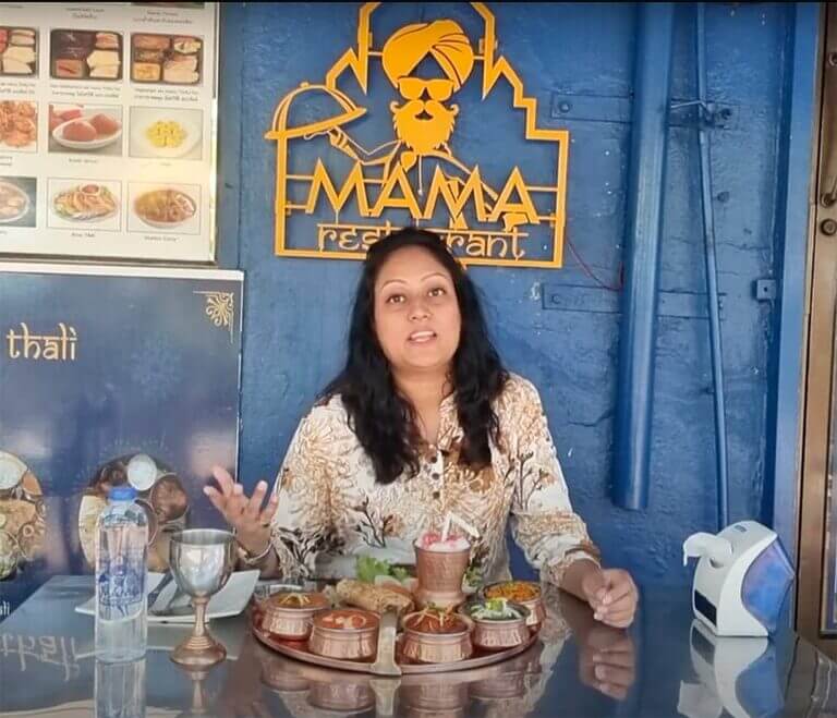 MarketingbyRaj review of Mama Restaurant with our Maharaja Thali